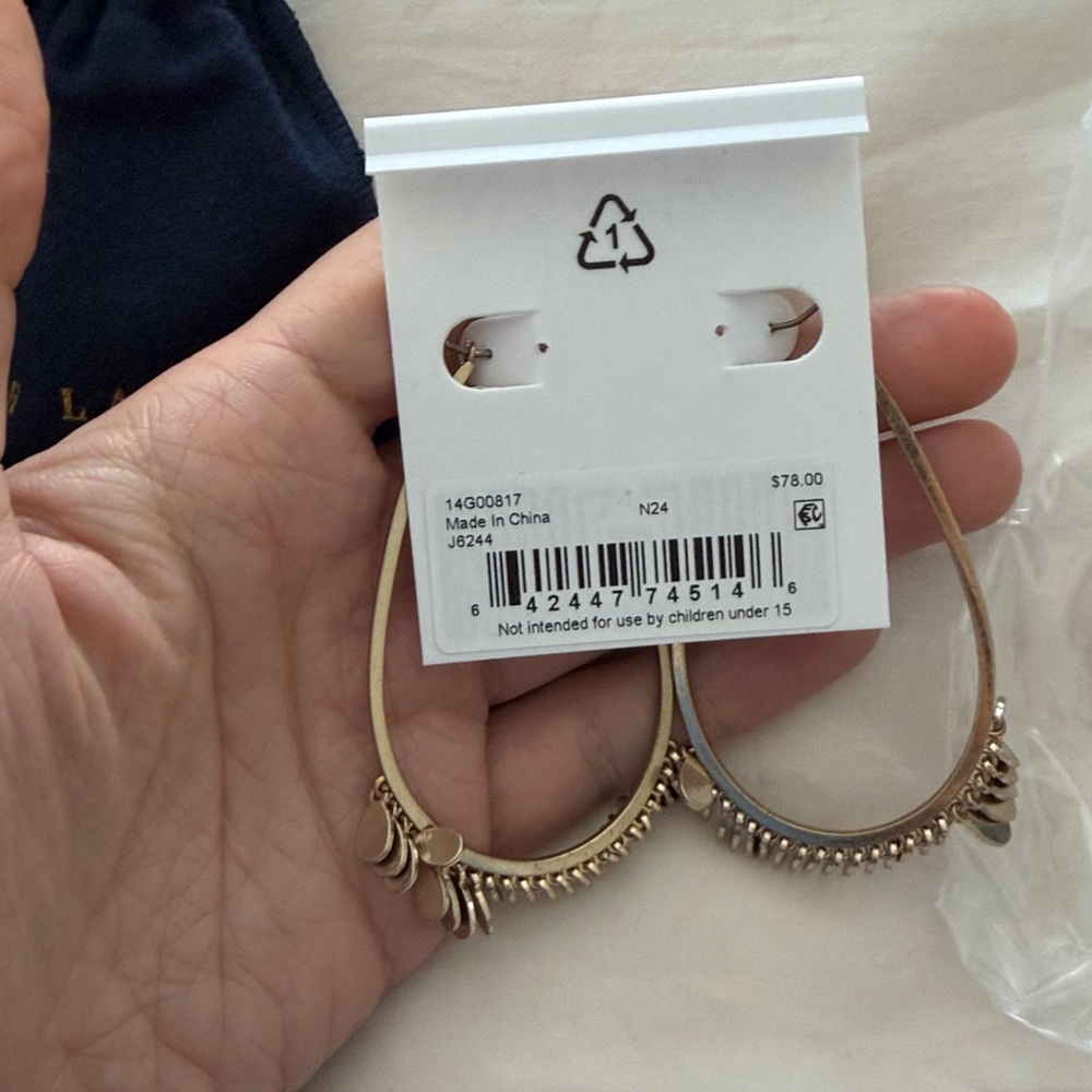 Ralph Lauren Gold and Silver Hoop Earrings - Picture 2 of 2